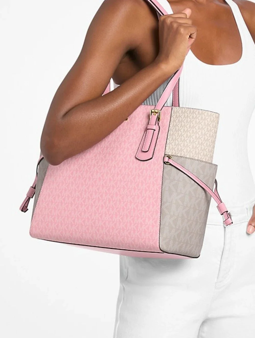 Michael Kors Voyager Colorblock Tote And Wallet Set
